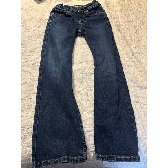 Wrangler 20 X Boys Jeans, Dark Wash 9 Slim Adjustable Waistband Straight Leg - Picture 1 of 5